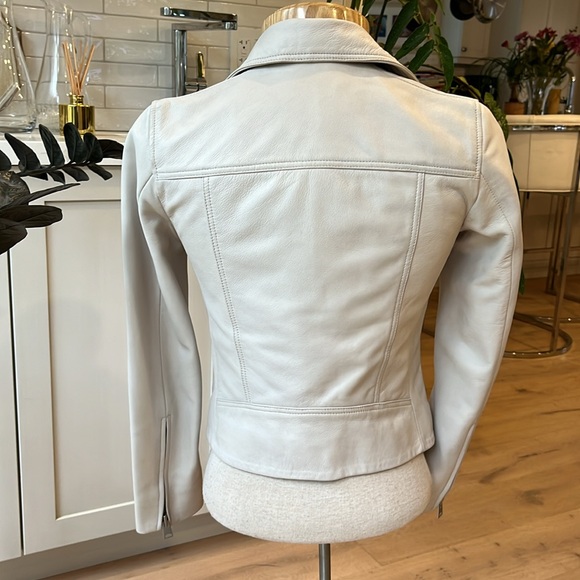 EUC Lambskin All Saints Dalby Slim Fit Leather Biker Jacket - Picture 7 of 11